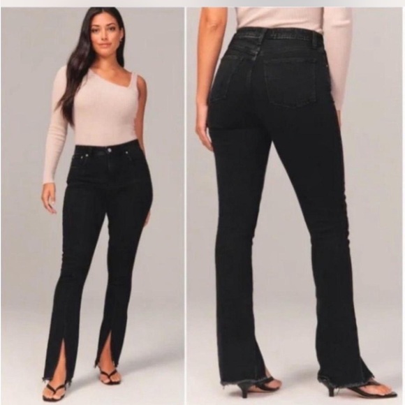 Abercrombie & Fitch Denim - Abercrombie & Fitch Black Split Hem Skinny Jeans 28/6 NWT